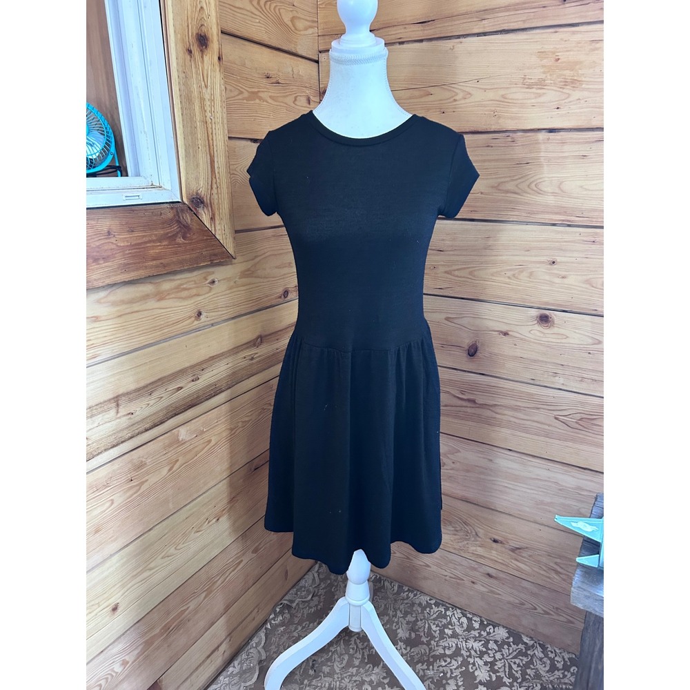 Wilfred Free‎ Aritzia Black Short Sleeve Pocket Mini Dress S RPS7-8803-17